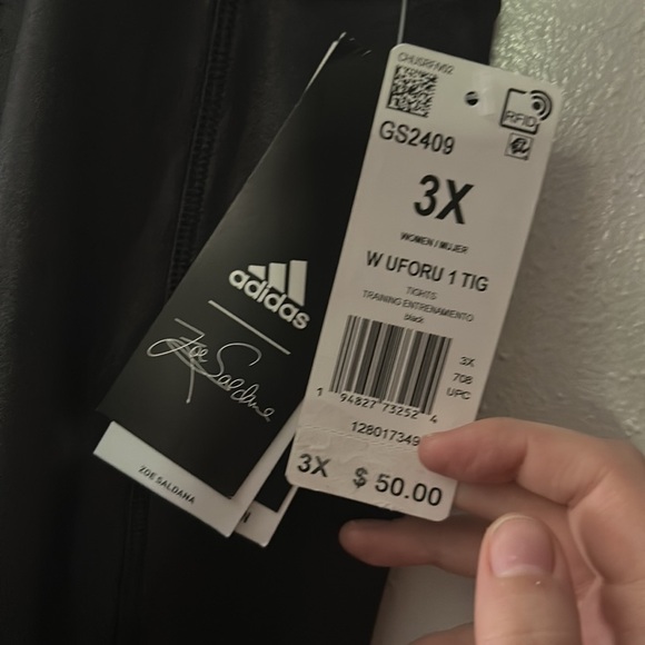 BNWT Zoe Saldana Adidas Black Leggings Size 3X - Picture 6 of 6